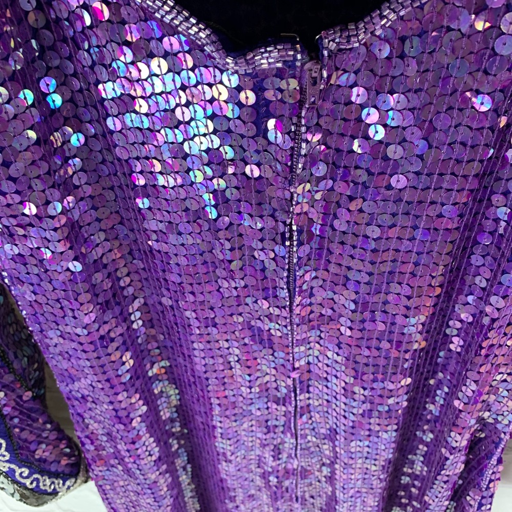 Judith Ann purple and silver bead/sequin 2 pc set - Picture 5 of 7